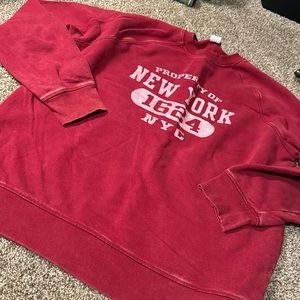 Gear For Sports Red New York 1624 Graphic Crewneck Sweatshirt